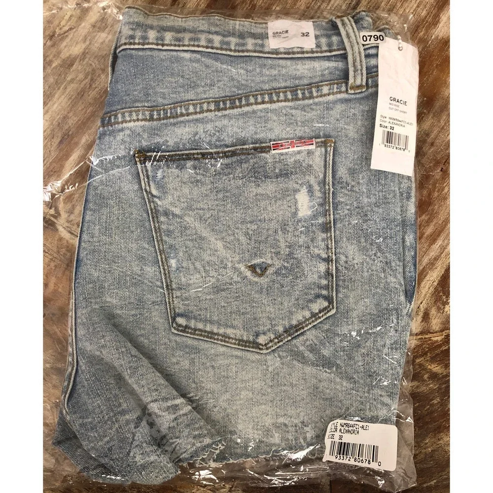 Hudson Gracie Shorts Mid Rise Cut Off Short Distressed Denim Alexandria NWT 32